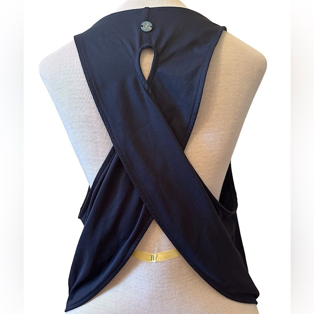 Prana Florette Cropped Tank, Sz S, black